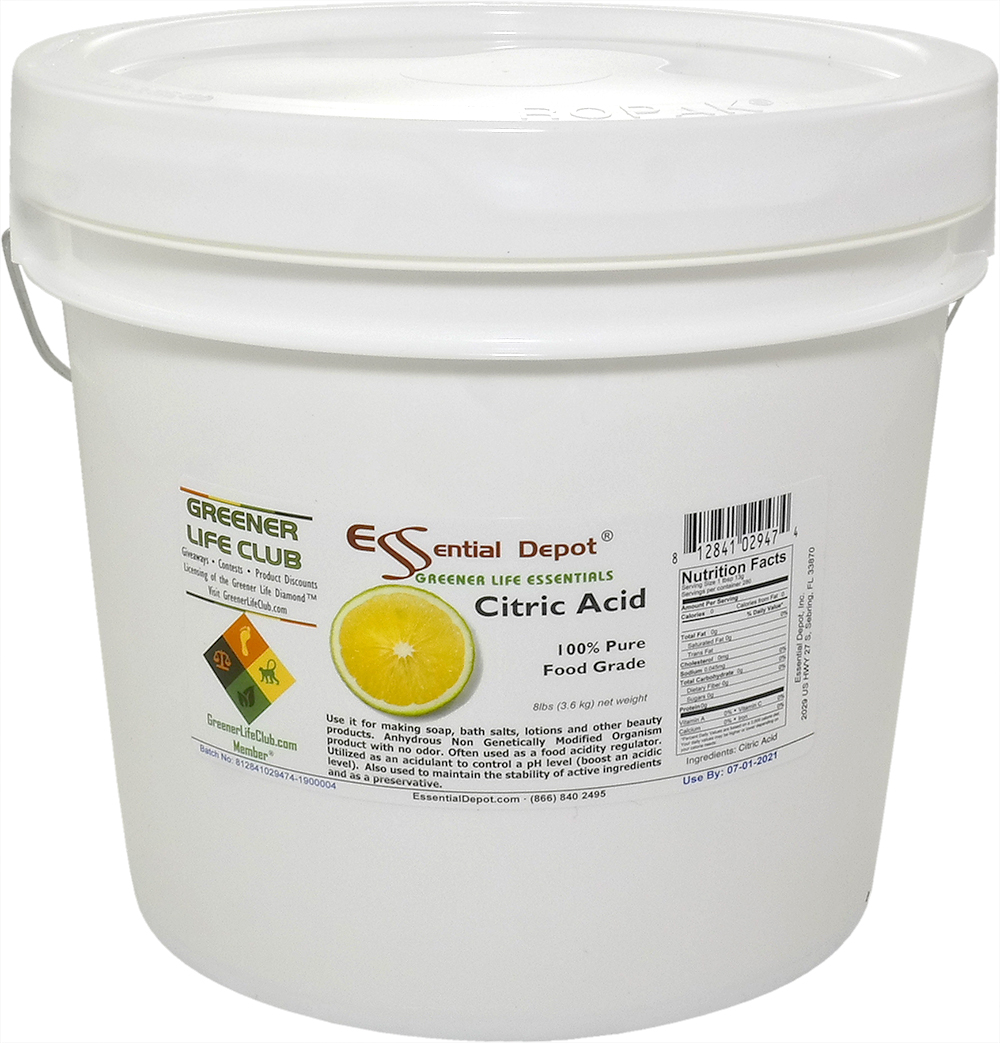 Citric Acid Powder 8 lbs USA Made, Non GMO, Anhydrous, USPNF/FCC
